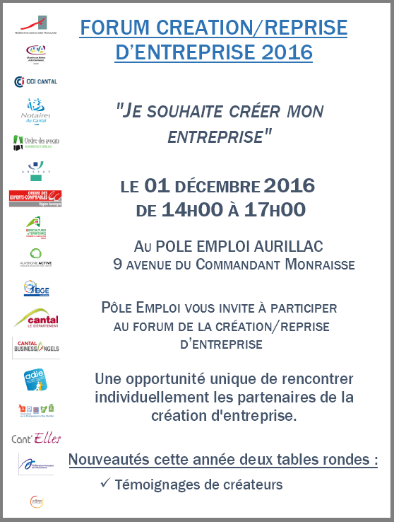 Forum de la création de Pôle Emploi d’Aurillac